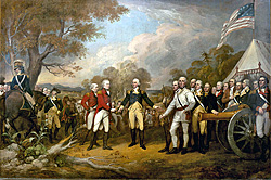 image: Portrait of Surrender of General Burgoyne by John Trumbull