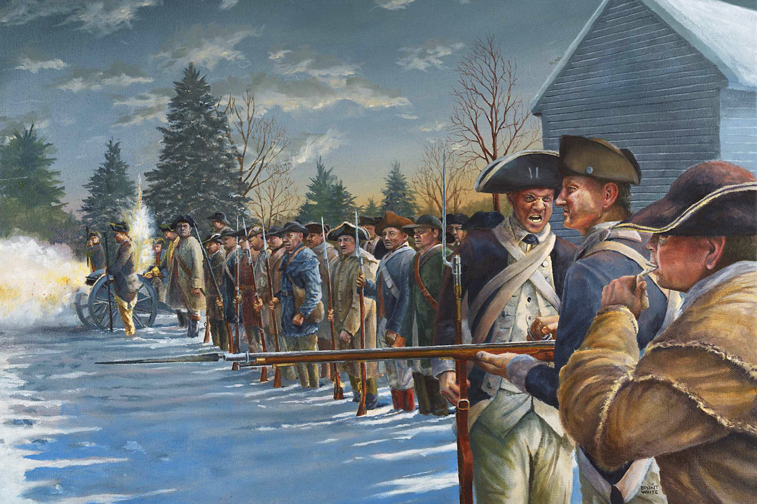 illustrarion of the regulators fighting at the Springfield Arsenal