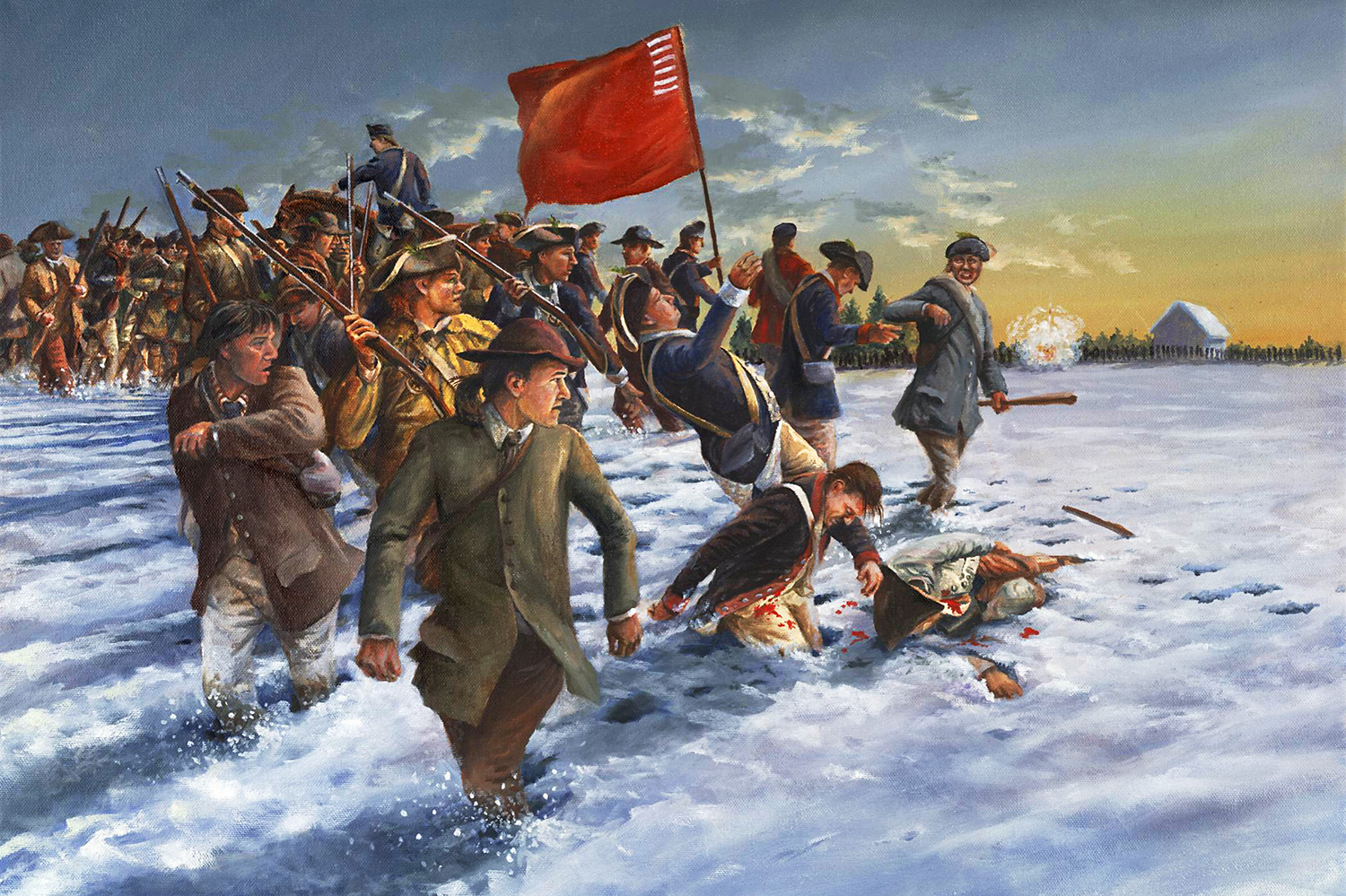 illustration of the militiafighting at the Springfield Arsenal