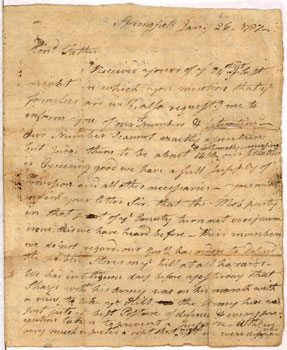 image: David Hoyt's Letter to His Father Regarding Shays' Rebellion